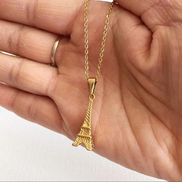 Stainless Steel Eiffel Tower Necklace Paris Necklace Traveller Pendant Necklace - Picture 1 of 3